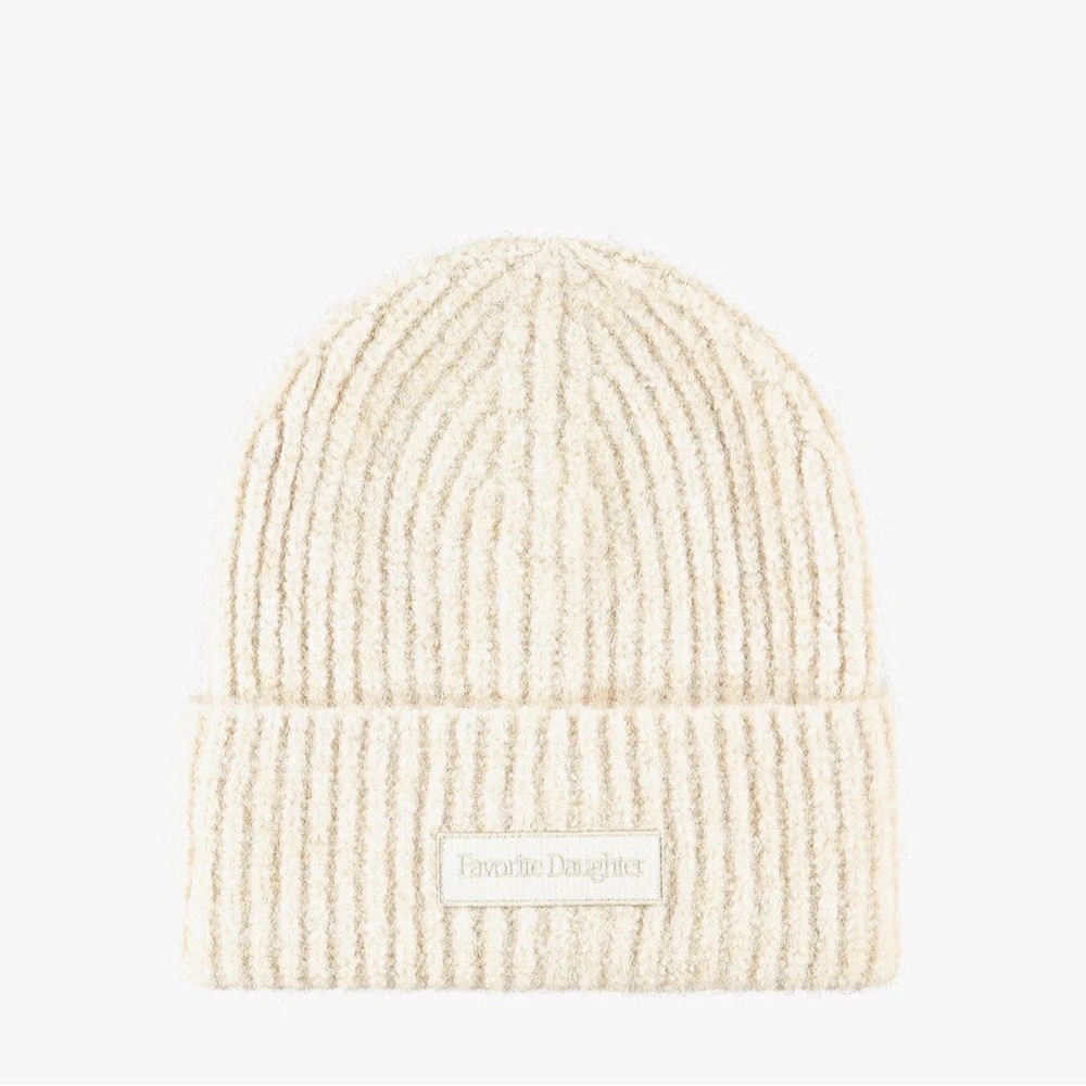 Favorite Daughter Logo Patch ribbed beanie, NWT